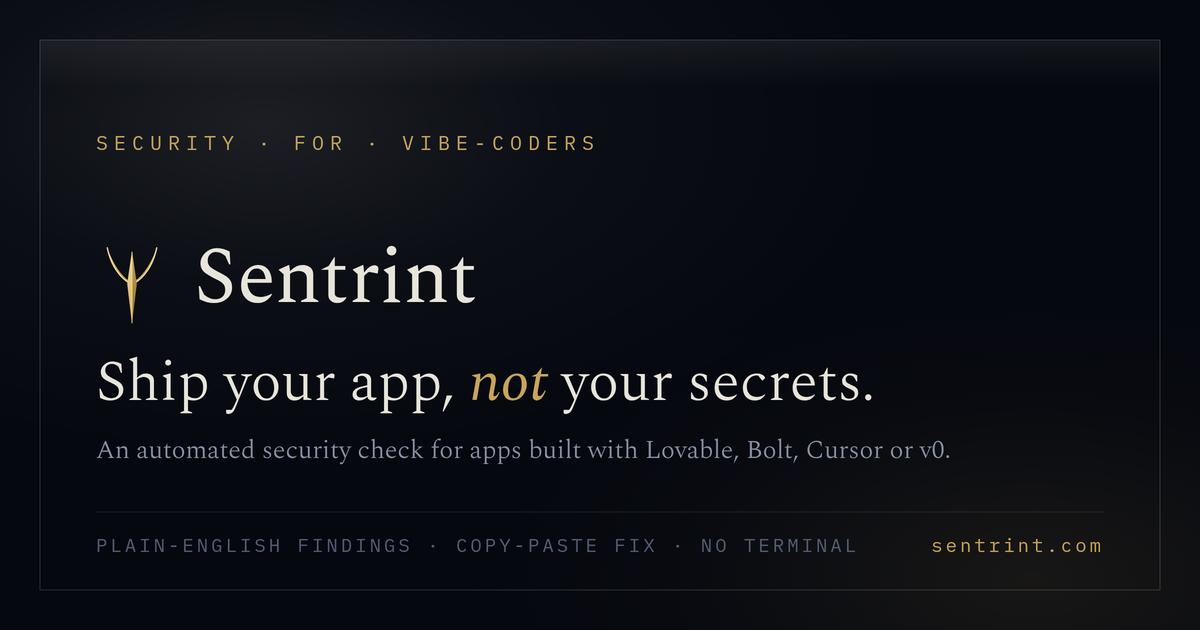 Security scanner for SaaS build with AI — 官网预览图